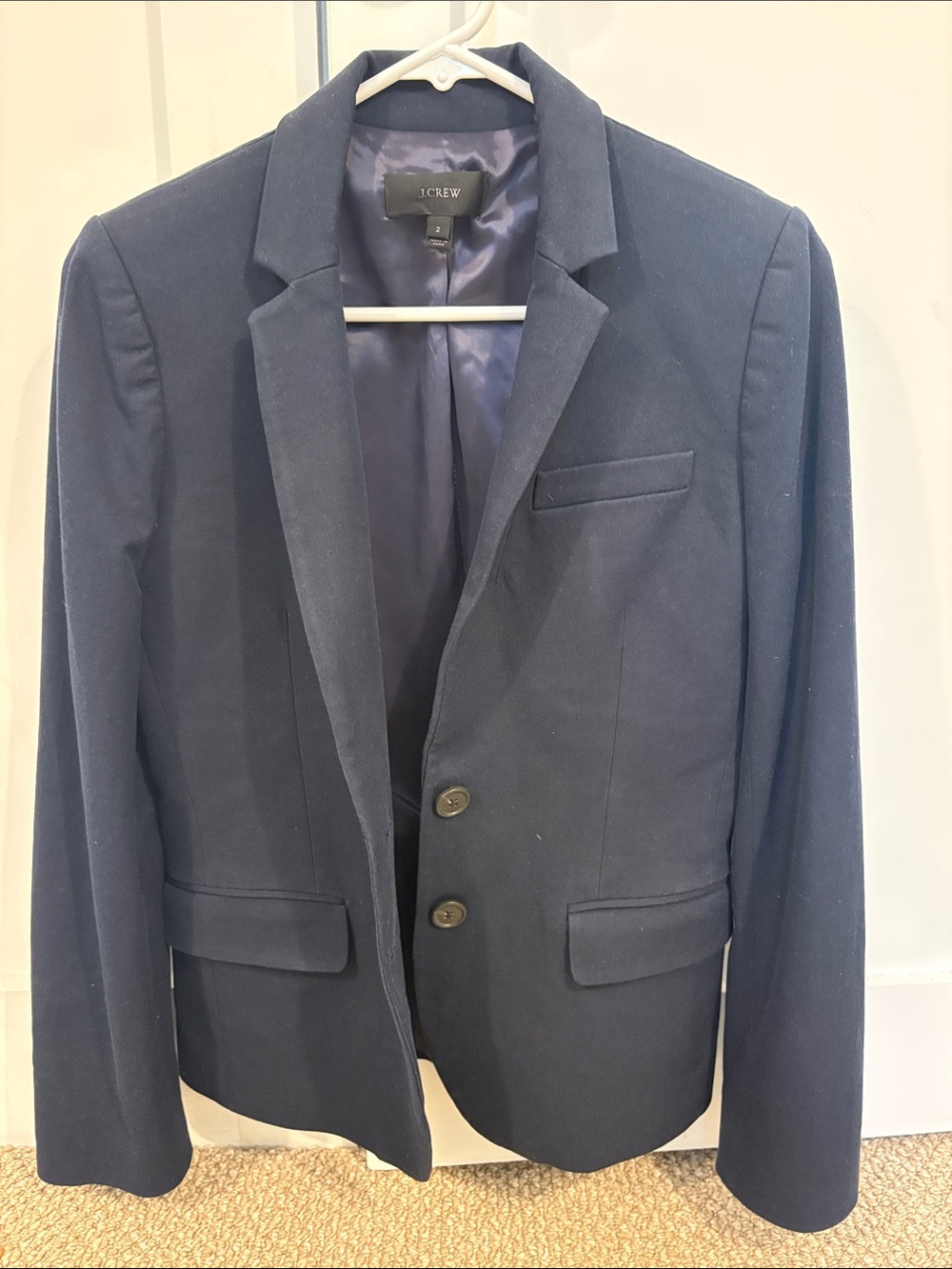 J. Crew Navy Two-Button Notch Lapel Blazer